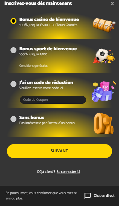 inscrivez vous sur palm slots casino